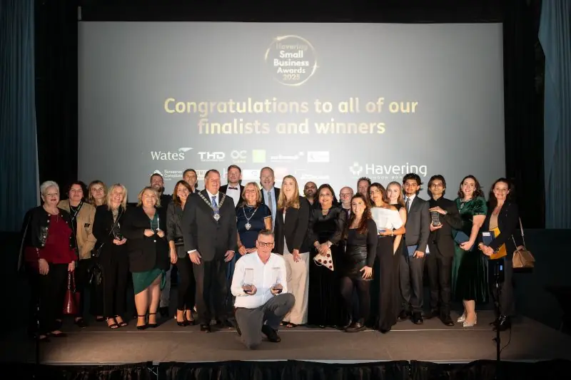 A group picture of the evening's winners.